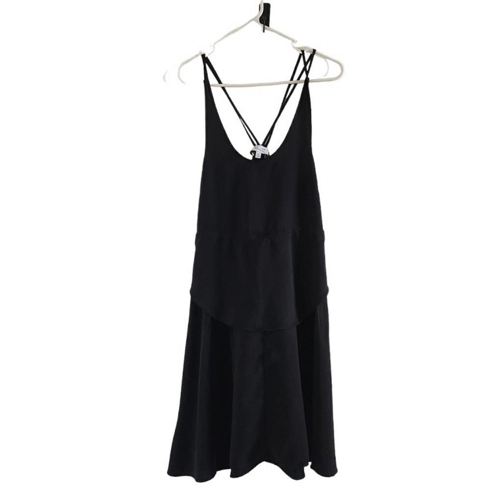𝅺Derek Lam 10C Athleta Nolita belted black dress Size XS